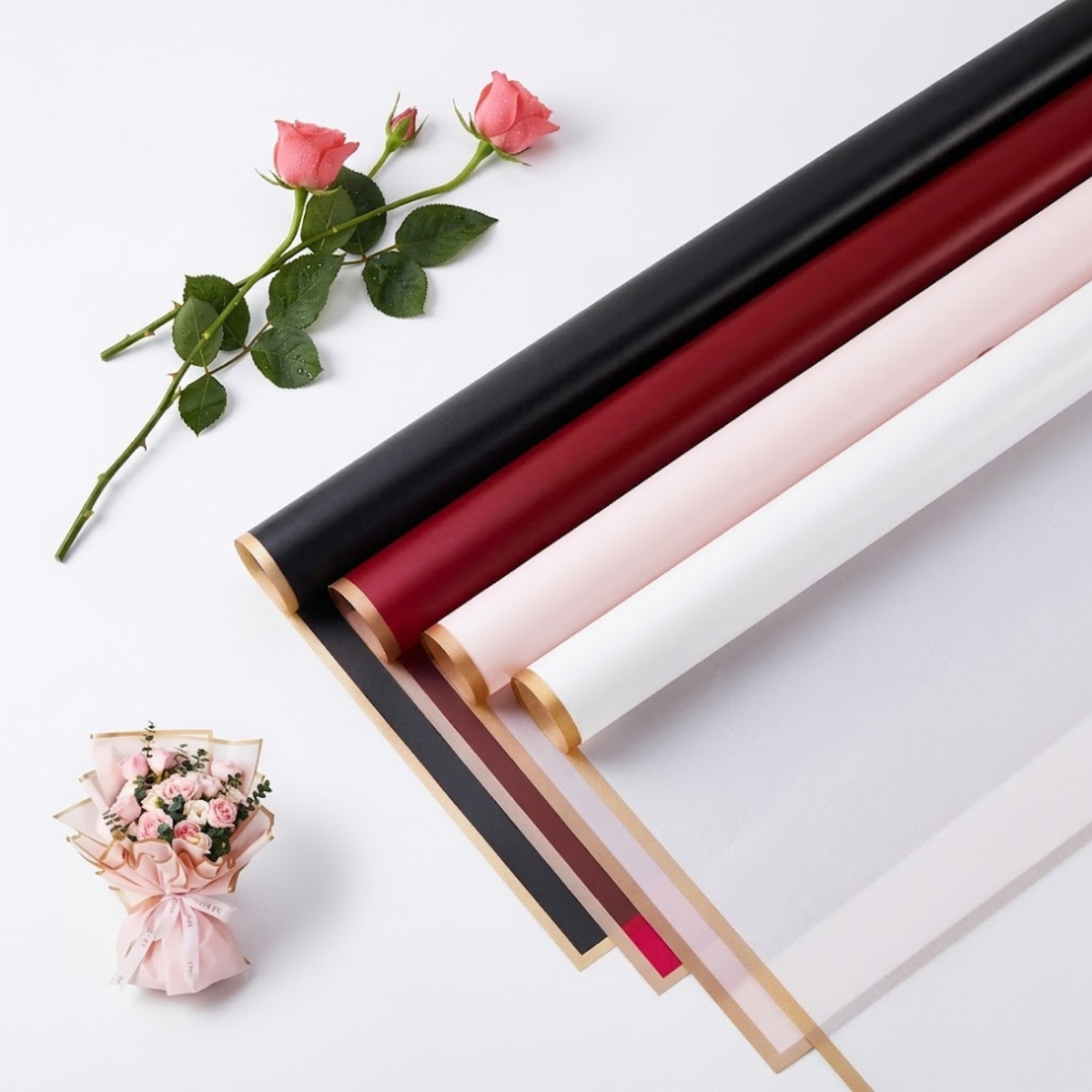 Papel Seda Premium Para Embalagem De Buquê - 20 Folhas