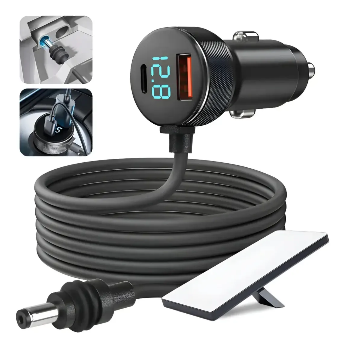 Cabo De Carregamento Veicular 3 Em 1 - 5M 12/24v