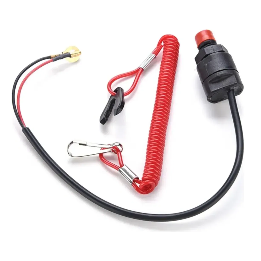 Chave Corta Corrente Cordão Motor De Popa Universal C/ Botão