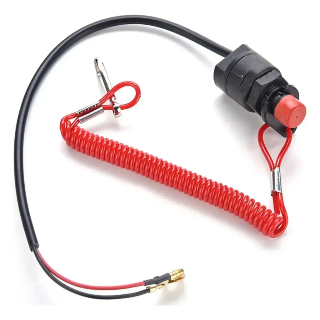 Chave Corta Corrente Cordão Motor De Popa Universal C/ Botão
