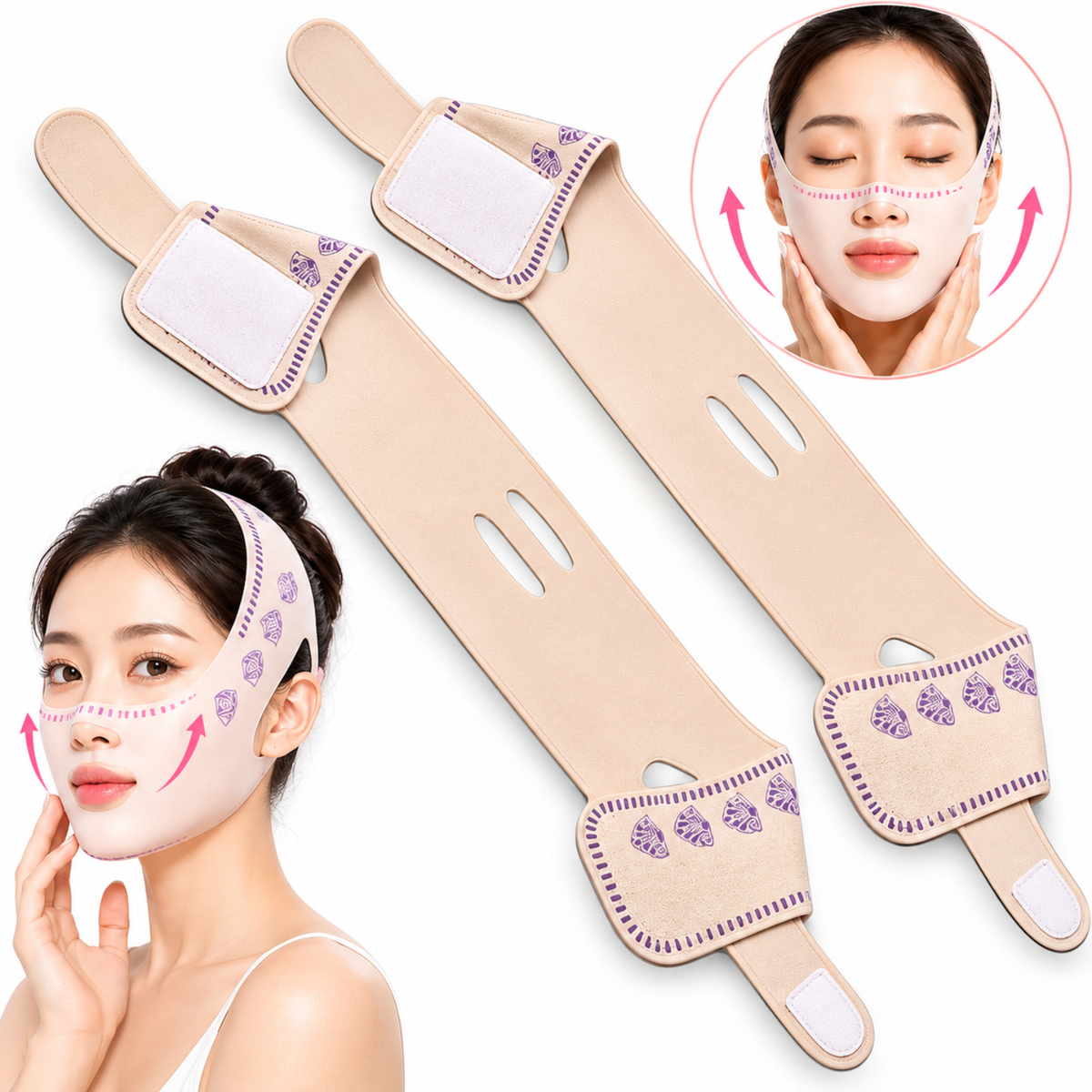 Kit 2 Máscara Modeladora Rosto Lifting Skin Care Papada