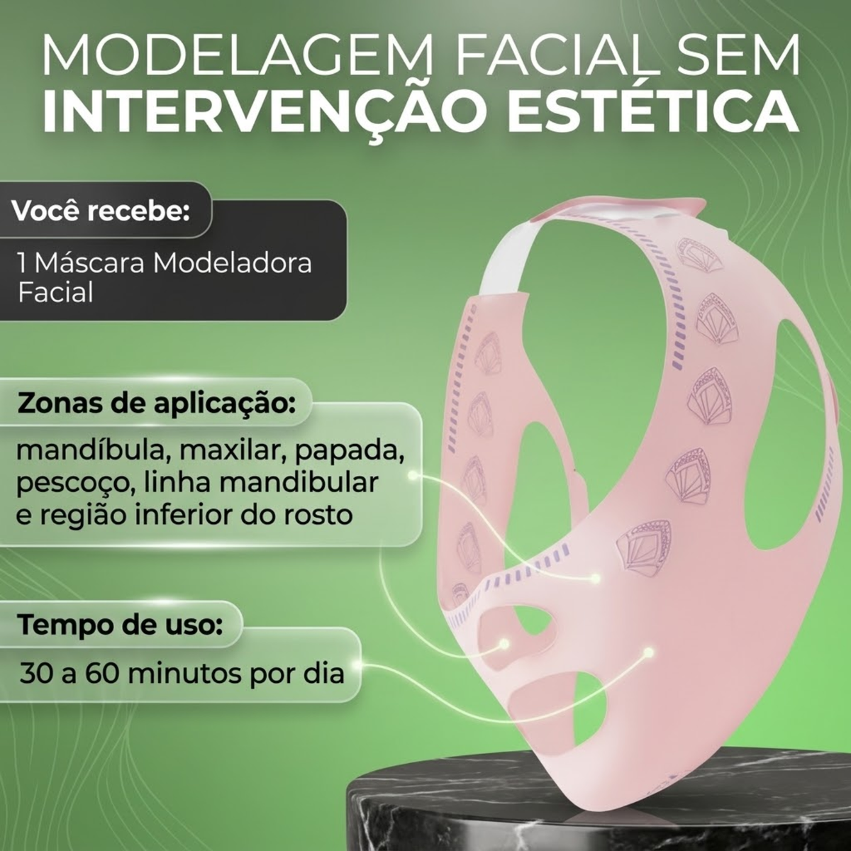 Kit 2 Máscara Modeladora Rosto Lifting Skin Care Papada