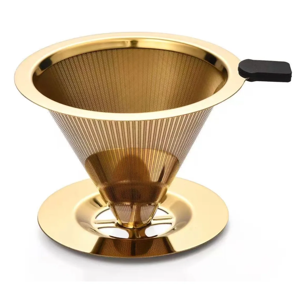 Coador Café Inox Dourado 106 Reutilizável Sem Filtro