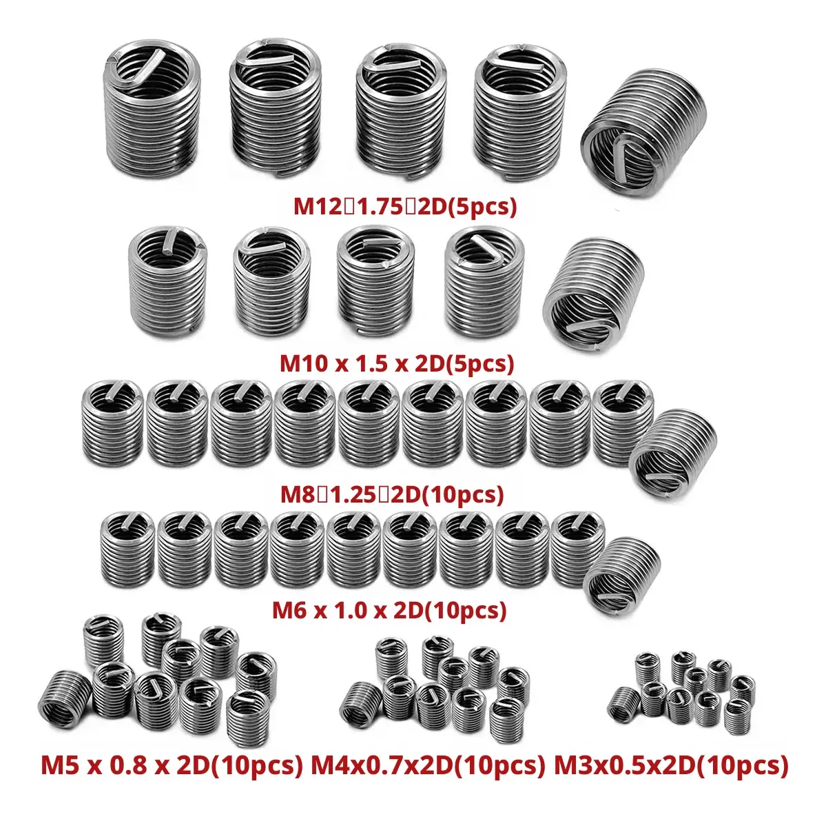 Inserção De Rosca De Arame De 60 Unidades M3-m12 X 2d