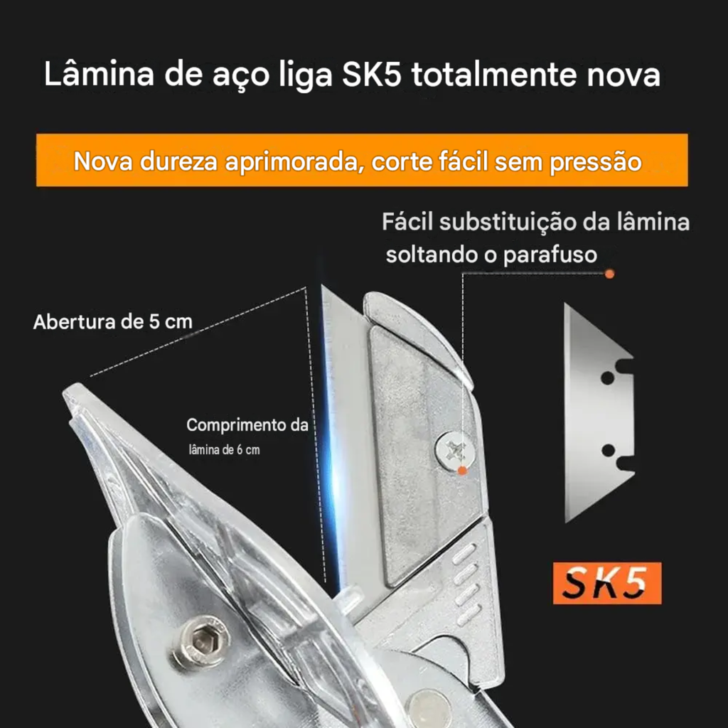 Alicate Cortador Angular Ajustável De 45 A 135 Graus Preto