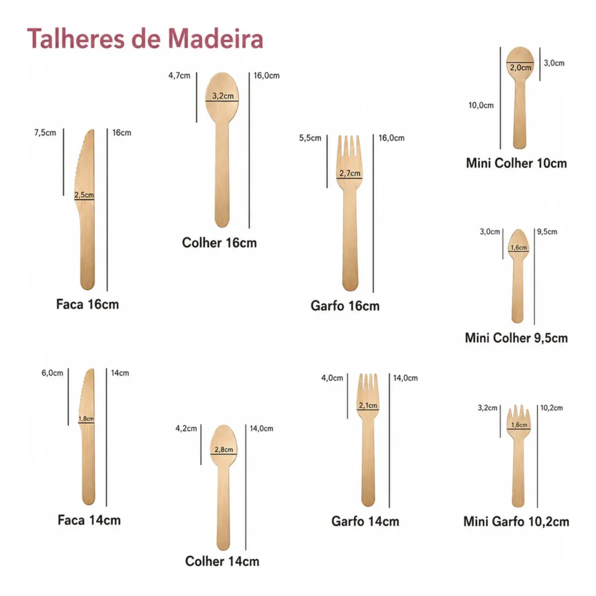 Mini Colher De Madeira Sobremesa 10cm Descartável 100un