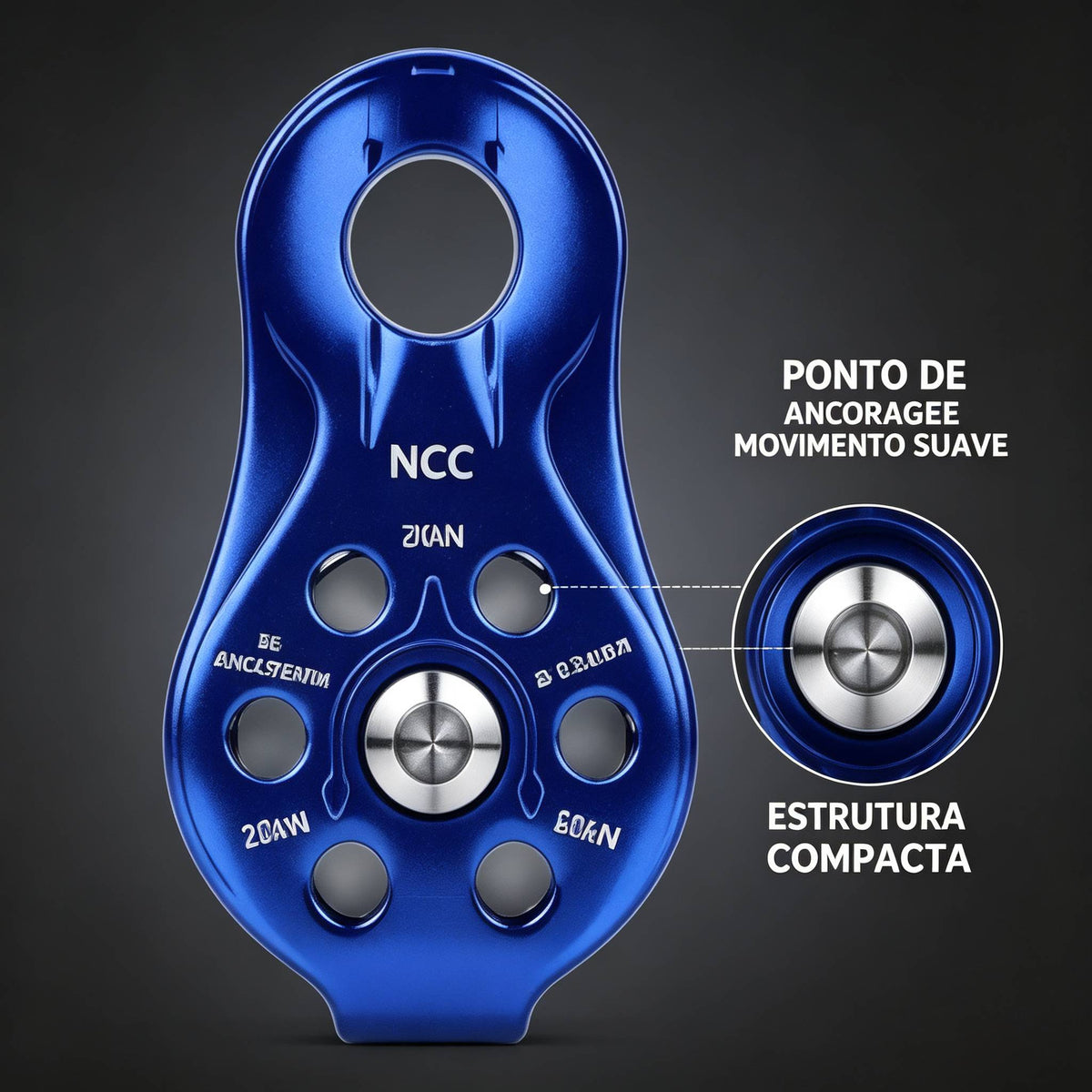 Polia Lateral Fixa 20kn Pequena Escalada Corda 8 A 13mm