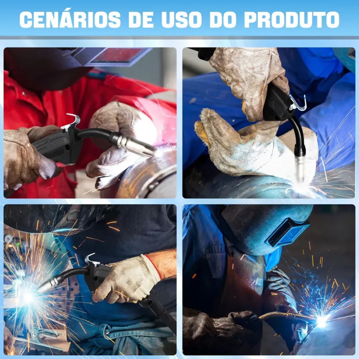 Kit Com 5 Bico De Contato 2 Bocal E 4 Difusor C/mola Tocha