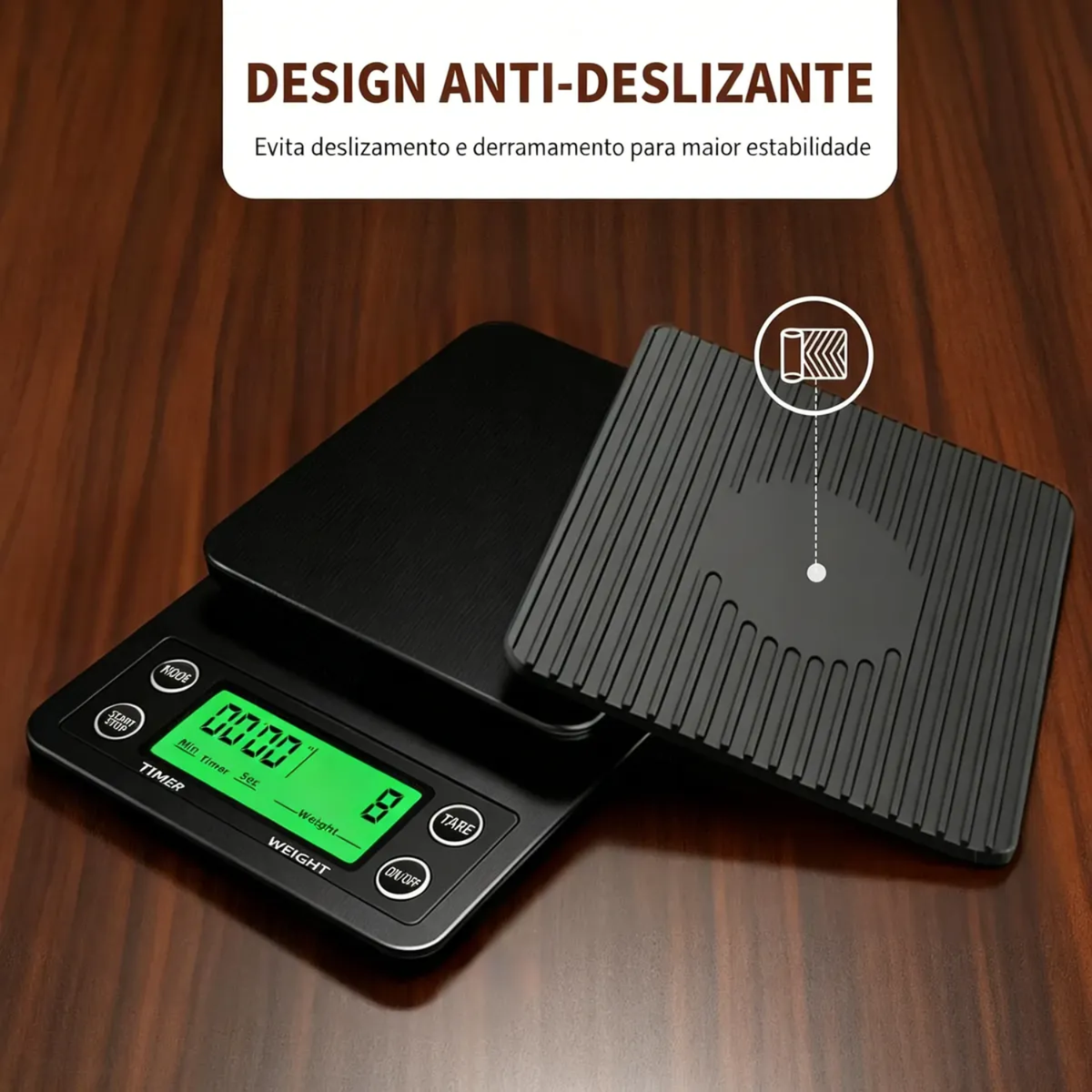 Balança Digital Café Grão 5kg 0.1g C/ Cronômetro P/ Barista