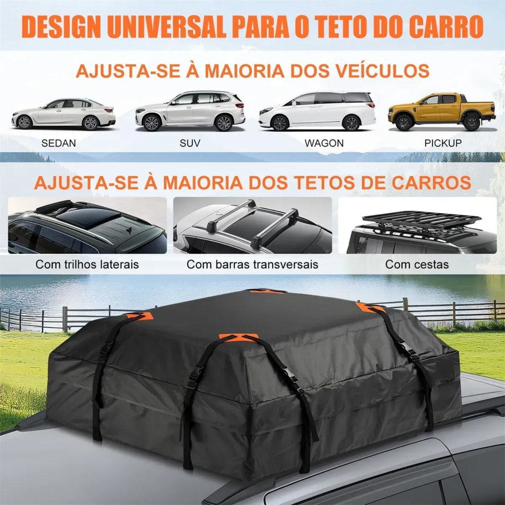 Bagageiro De Teto Maleiro Impermeável Viagem Mala Dobrável