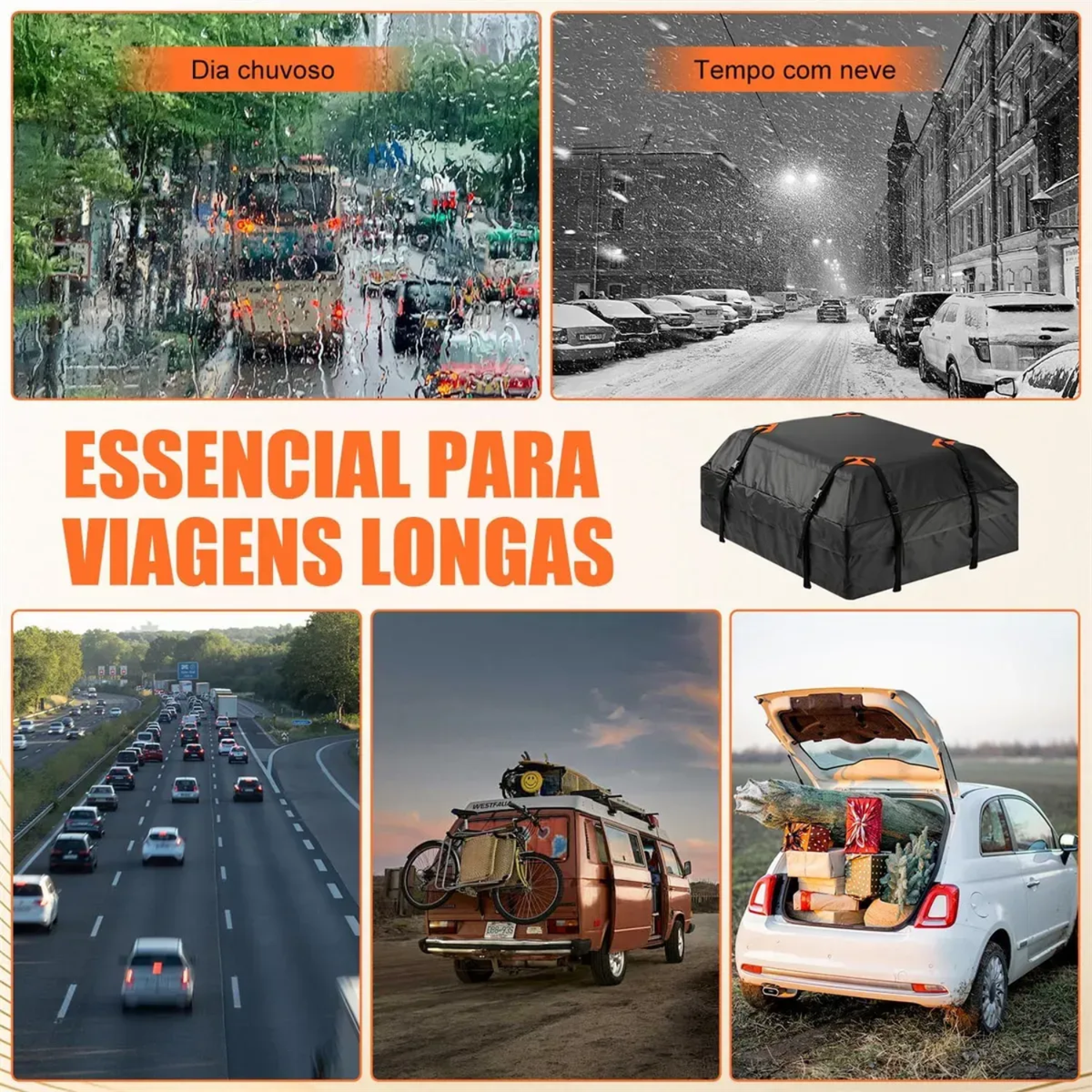 Bagageiro De Teto Maleiro Impermeável Viagem Mala Dobrável