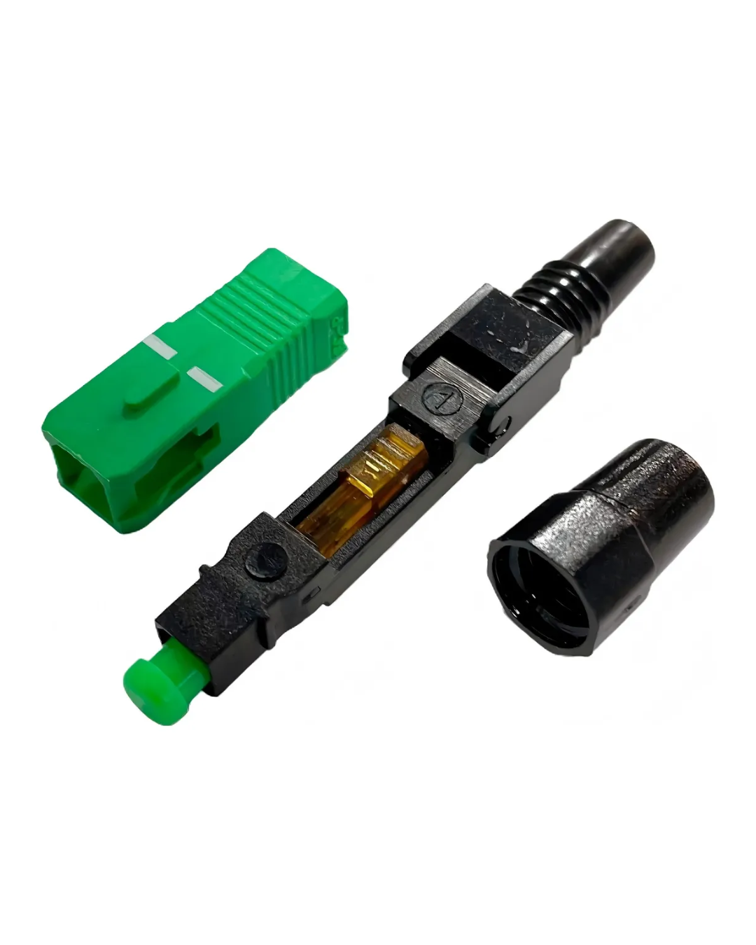 10 Peças Conector Fast Rápido Ftth Sc Apc Verde Reutilizável