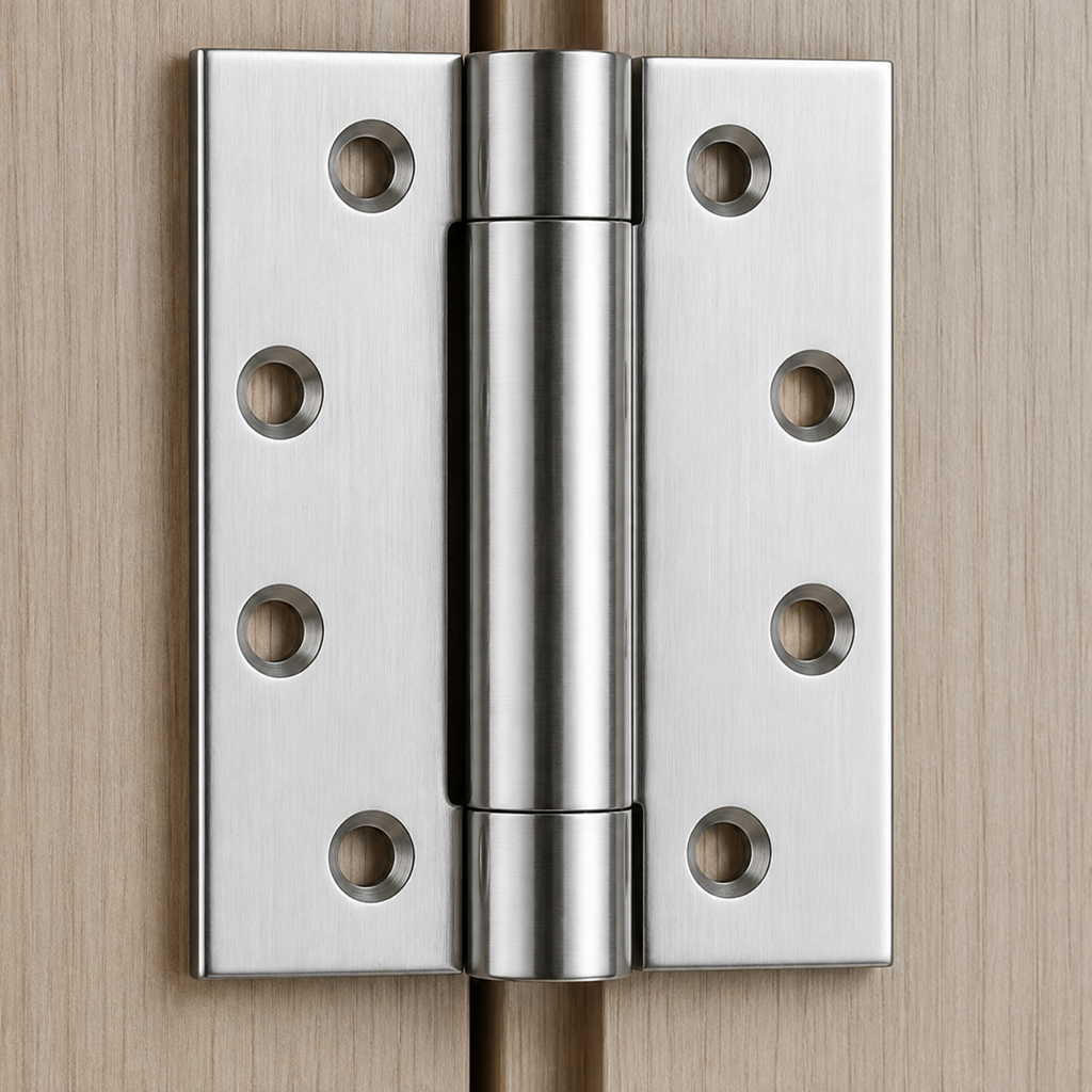 2 Peça Dobradiça Porta Madeira Rolamento 3x3.5 Inox Escovado