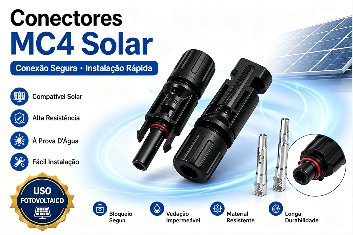 Conector Mc4 Para Painel Solar Fotovoltaico 10 Pares