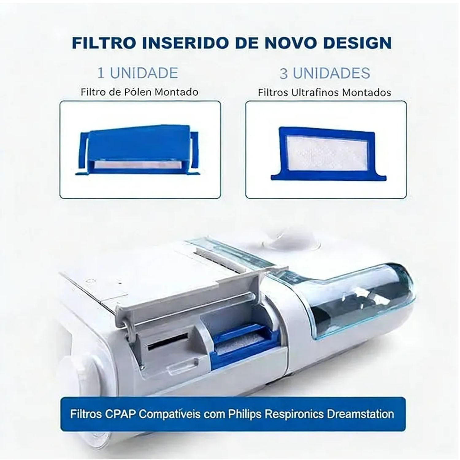 Kit 03+01 Filtros Para Cpap P-hilip Respironics Dreamstation