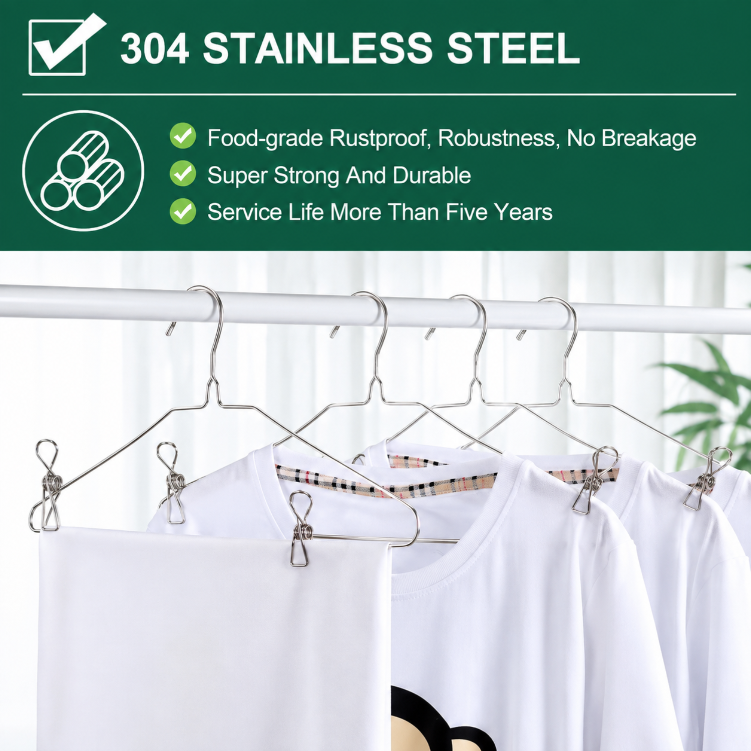 Kit 40 Prendedor De Roupa Inox Pregador Roupa Foto Varal