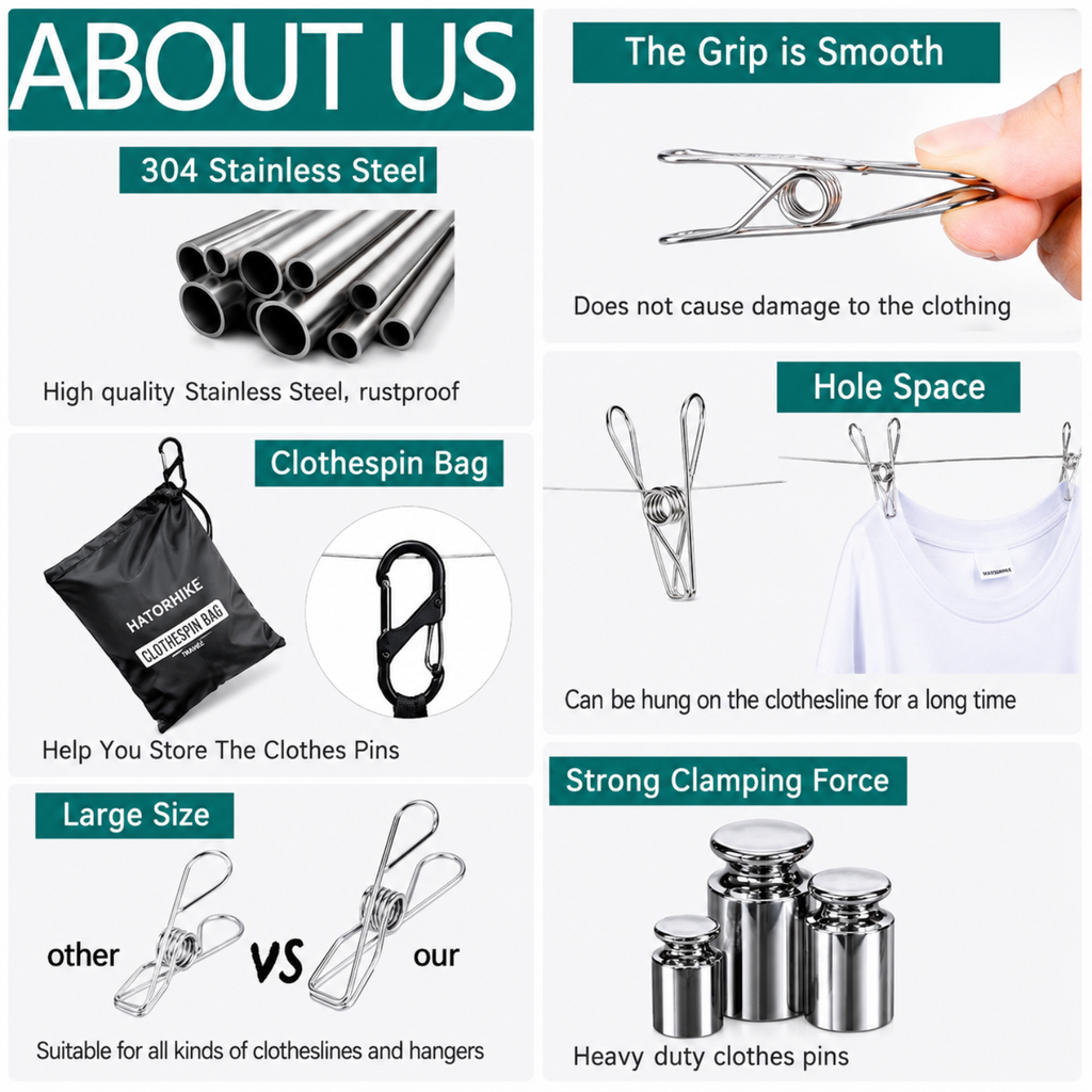 Kit 40 Prendedor De Roupa Inox Pregador Roupa Foto Varal
