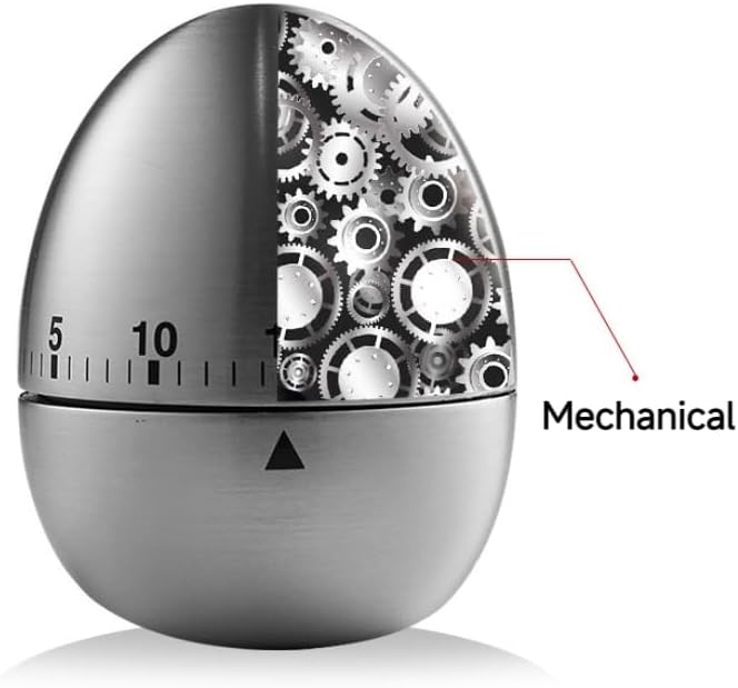 Timer Temporizador Contador Cozinha Formato Ovo Prata