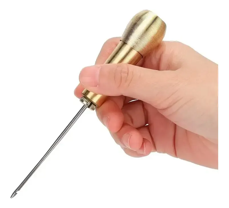 Kit Agulha Costura Manual Para Conserto Couro De Sapateiro
