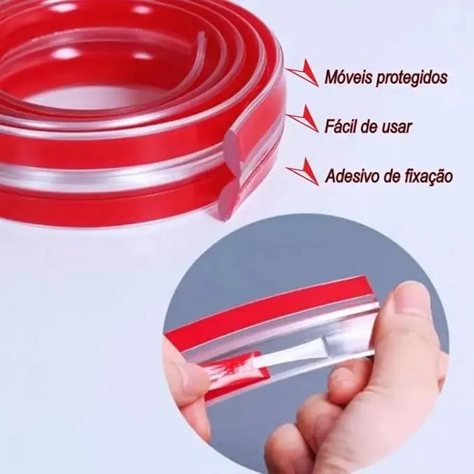 Fita Adesiva Protetor Quina Borda 3m Silicone Móveis Mesas