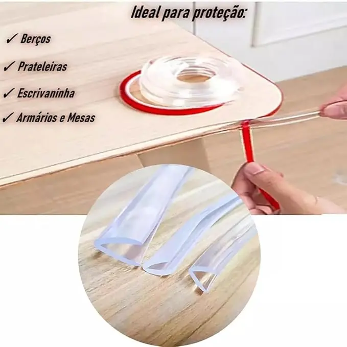 Fita Adesiva Protetor Quina Borda 5m Silicone Móveis Mesas