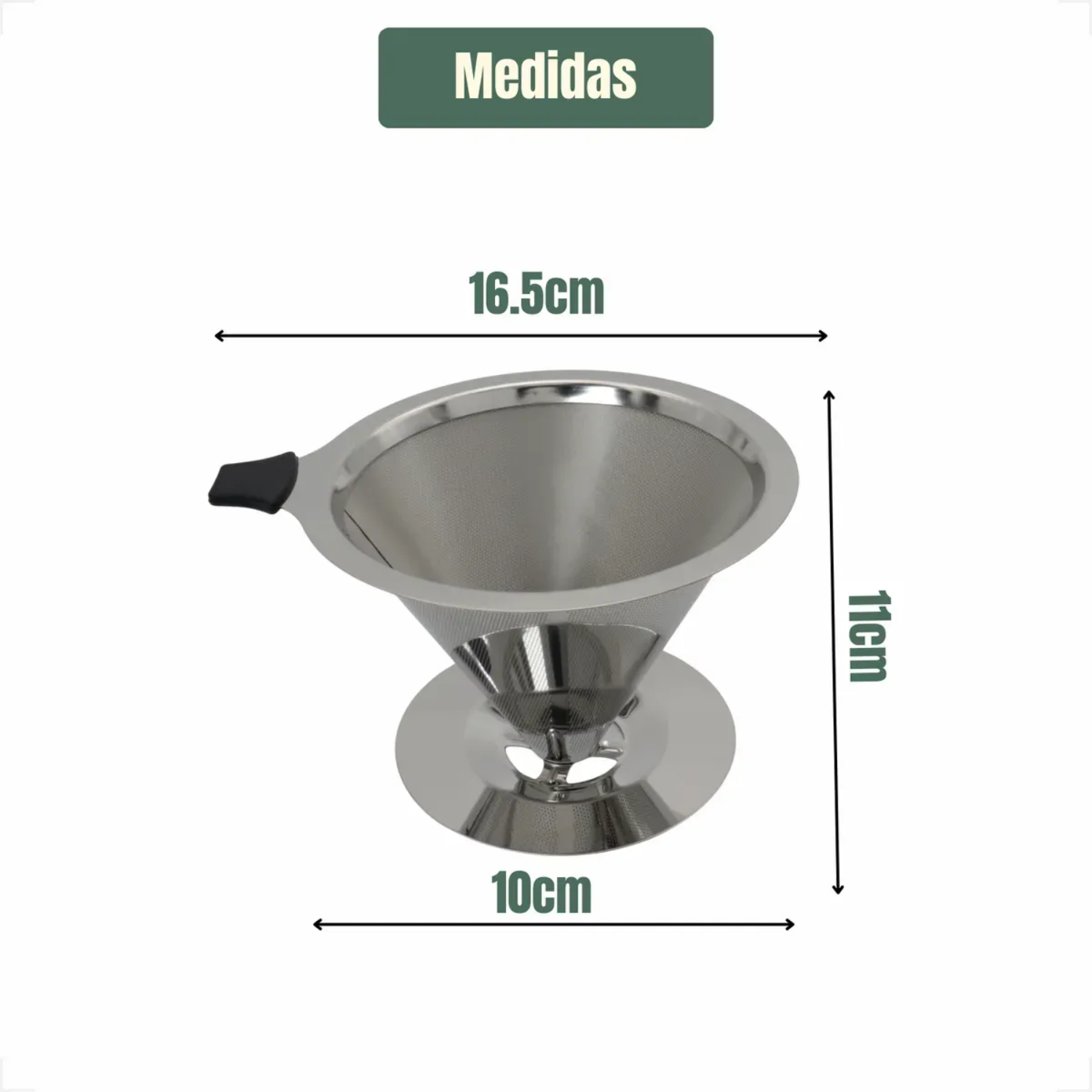 Coador Café Inox 106 Reutilizável Sem Filtro Pour Over Aço