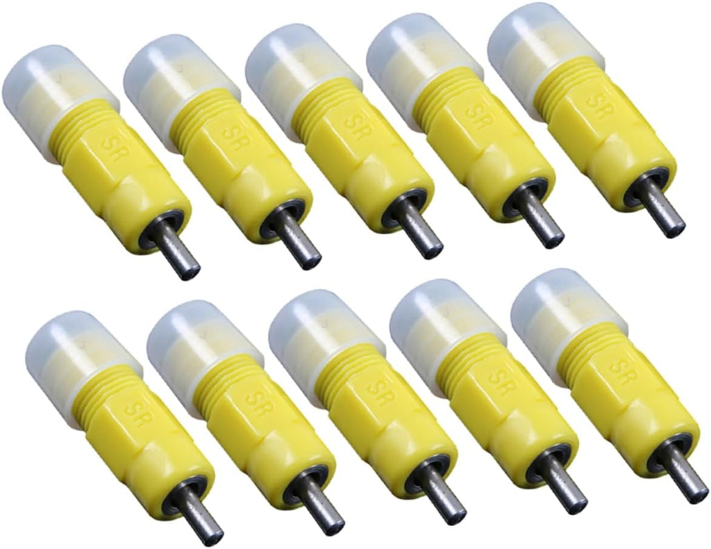 10 Unid Bebedouro Automático Tipo Niple Amarelo Para Aves