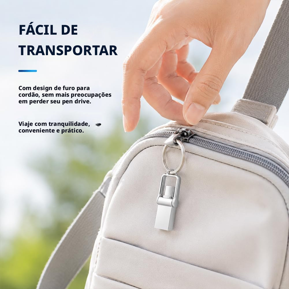 Unidade Flash Usb 2 Tb 3.0 2 Em 1 De Alta Velocidade