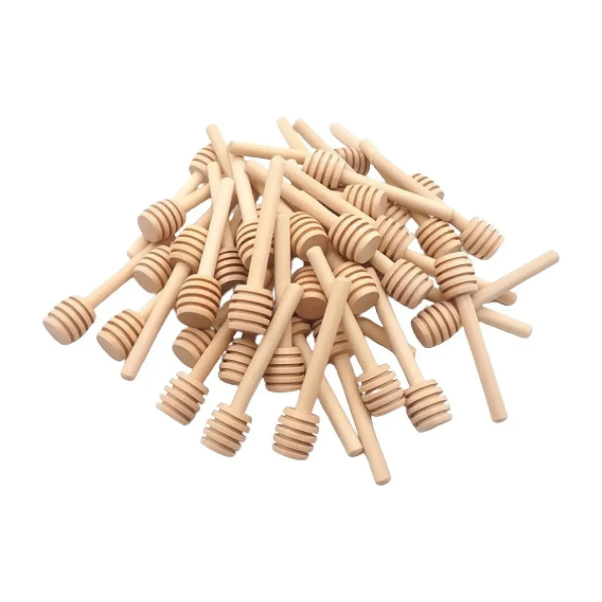 Kit 50 Colher De Mel De Madeira 8 Cm Colher Meleira
