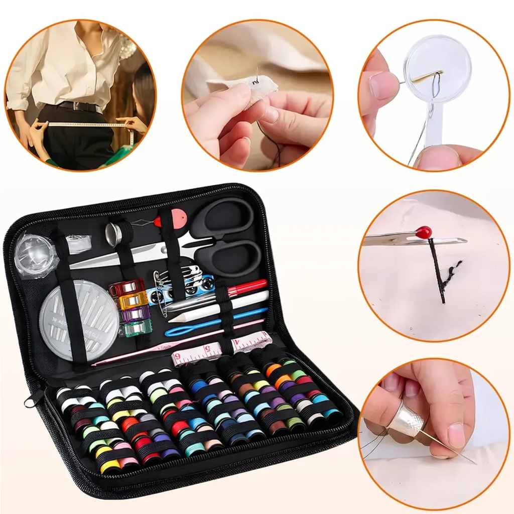 Kit 172 Pcs Costura Rápido Estojo Linhas Agulhas Alfinetes