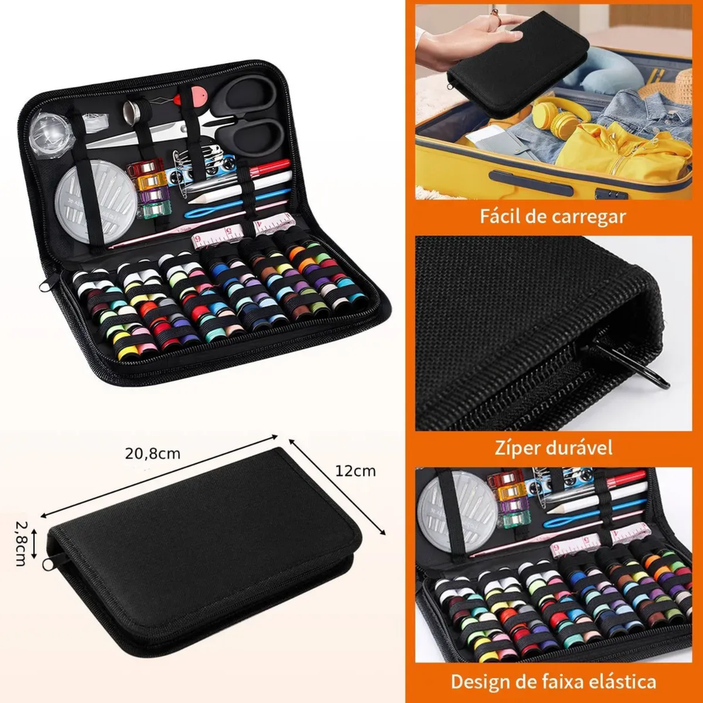 Kit 172 Pcs Costura Rápido Estojo Linhas Agulhas Alfinetes