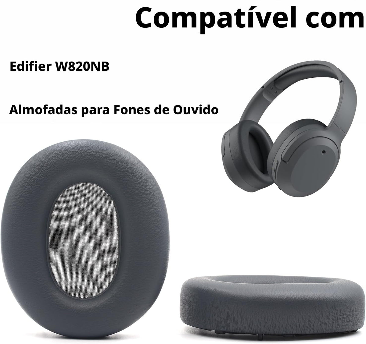 1 Par Almofada Compatível Com Fone De Ouvido Edifier W820nb