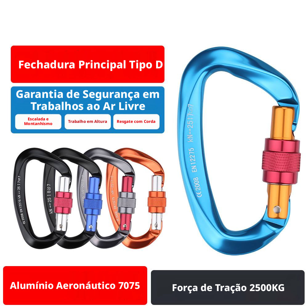 Mosquetão De Aluminio D 25kn Rapel Escalada Paraglider