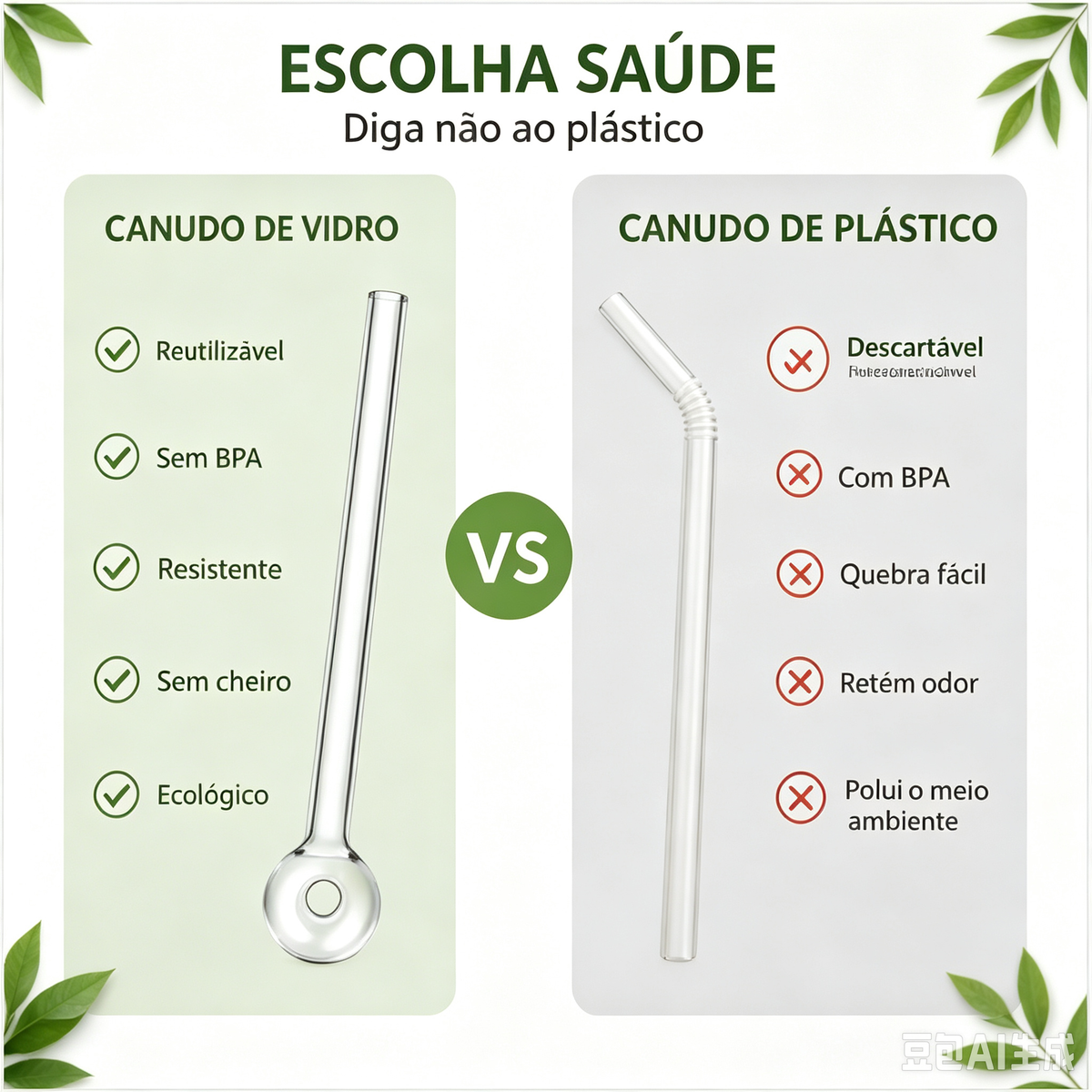 Conjunto De 20 Tubos De Vidro Retos Reutilizáveis