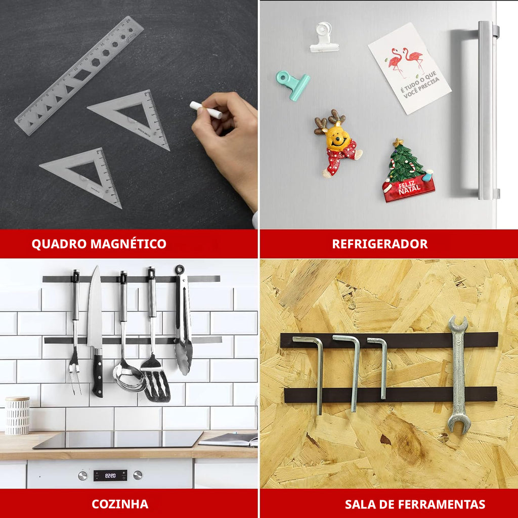 Perfil Magnético Adesivo 3m Fita Imã Flexível 15x2mm 20mts