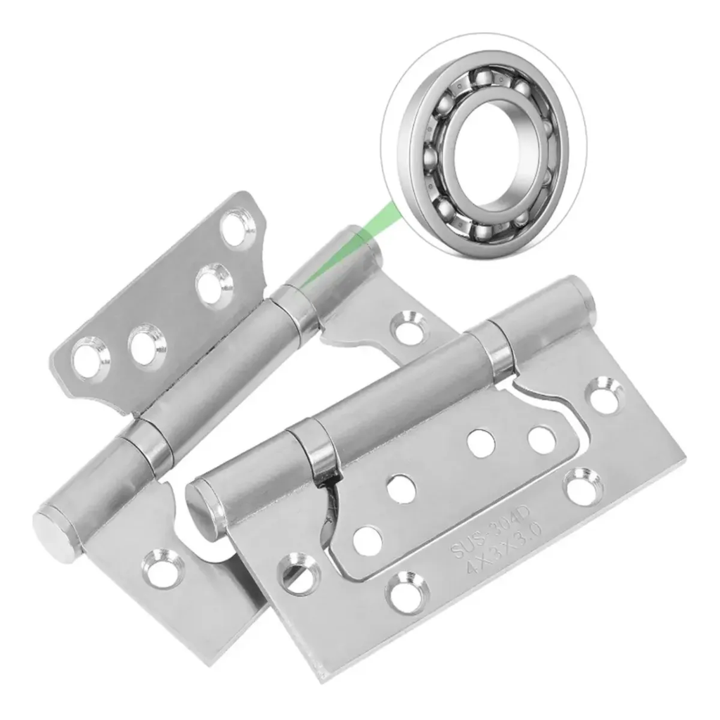 Kit 15 Peças Dobradiça Porta Sobrepor Aço Inox 4x3 Escovado