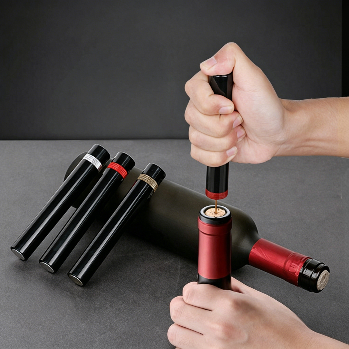Saca Rolha Abridor Vinho Pneumático Bomba Ar Pressão Agulha