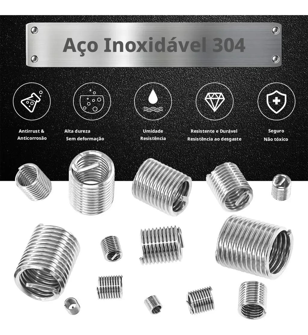 Inserção De Rosca De Arame De 60 Unidades M3-m12 X 2d