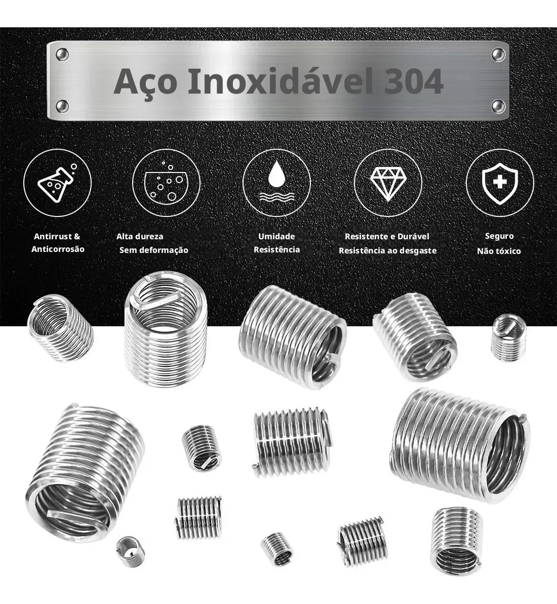 Inserção De Rosca De Arame De 60 Unidades M3-m12 X 2d