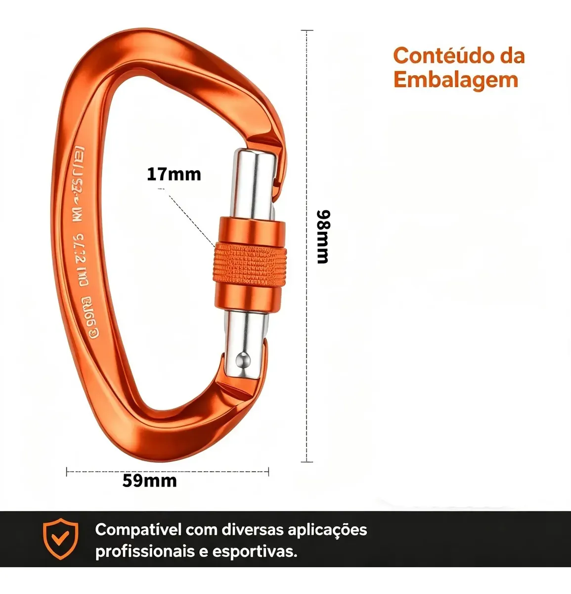 Fechamento Principal Em Alumínio 25kn Para Escalada