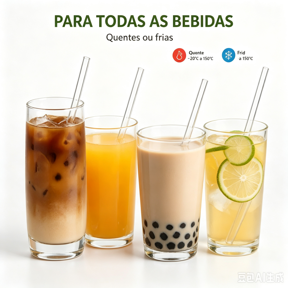 Conjunto De 20 Tubos De Vidro Retos Reutilizáveis