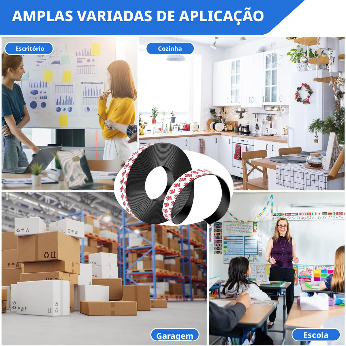 Perfil Magnético Adesivo 3m Fita Imã Flexível 15x2mm 20mts
