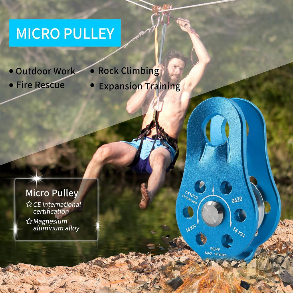 Polia Lateral Fixa 20kn Pequena Escalada Corda 8 A 13mm