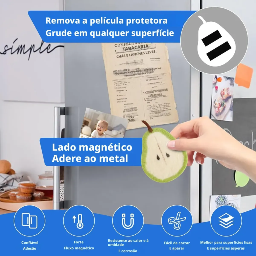 Perfil Magnético Adesivo 3M Fita Imã Flexível 15x2mm 5mts