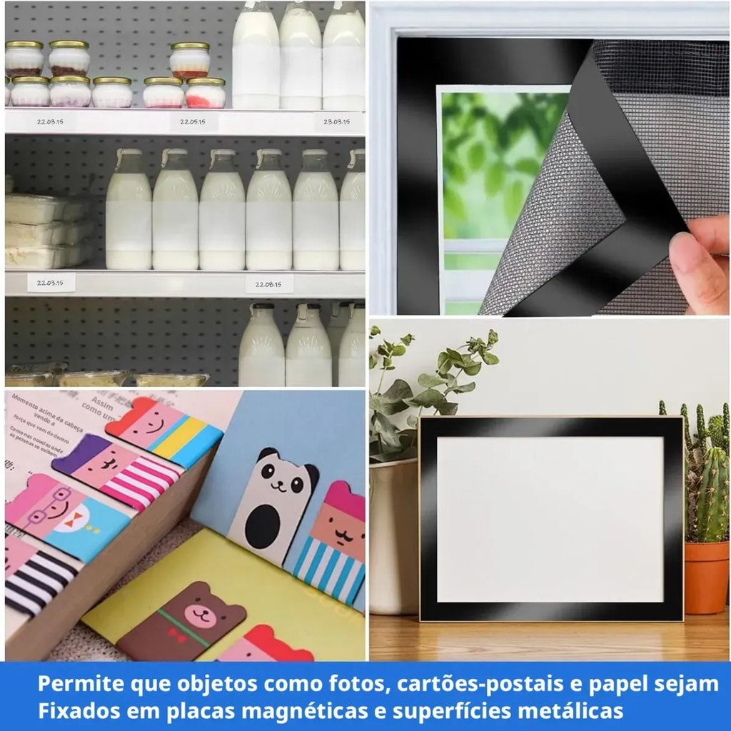Perfil Magnético Adesivo 3M Fita Imã Flexível 15x2mm 5mts