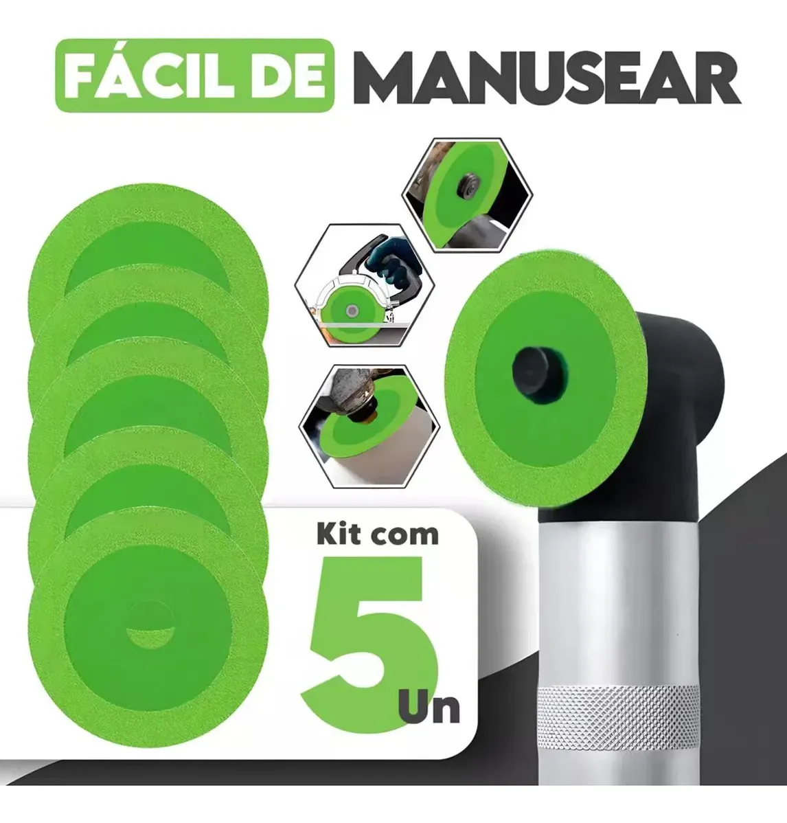 Kit 5 Disco Ultrafino Corte Vidro Espelho Porcelanato 20mm