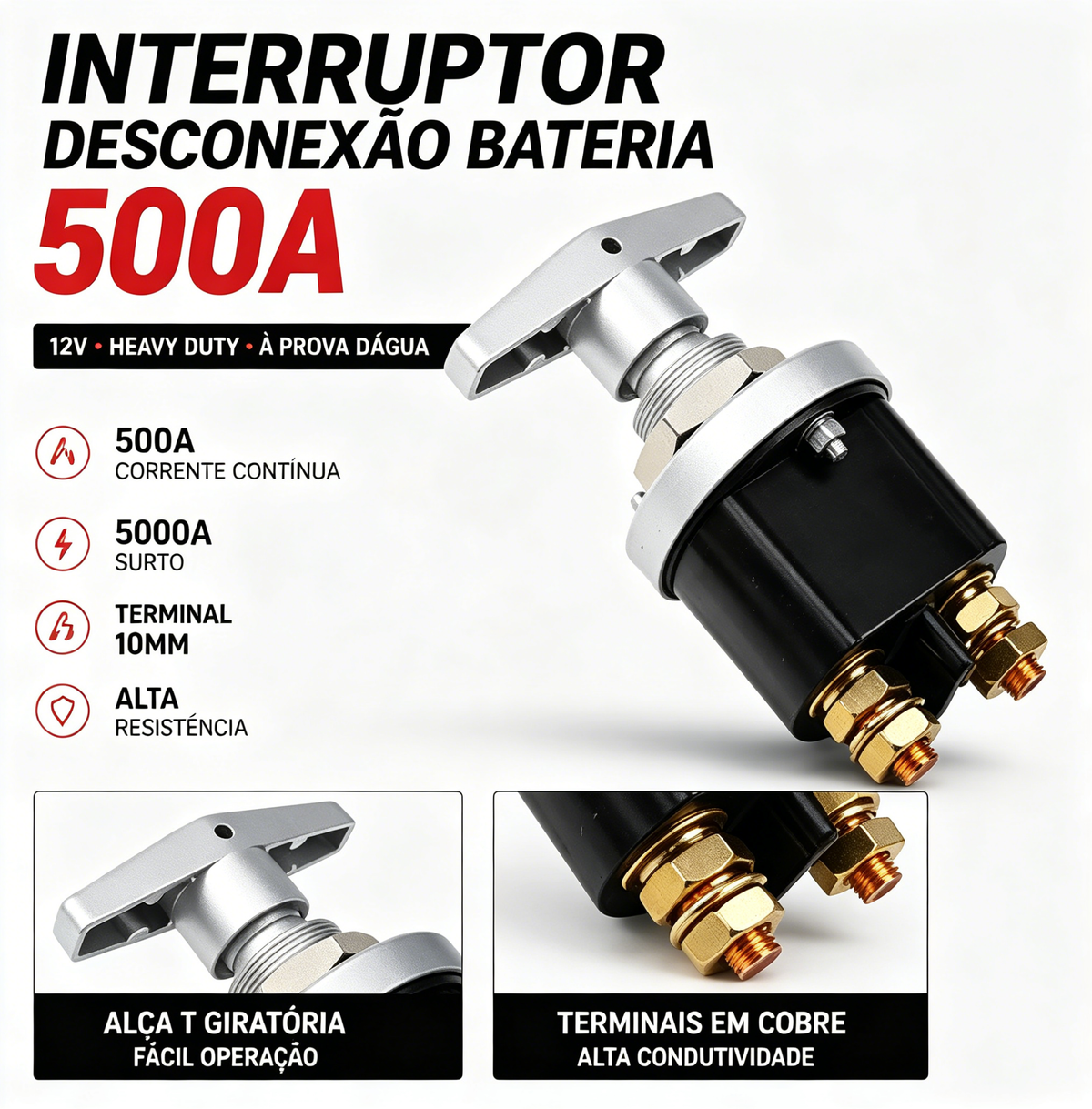 Interruptor De Desconexão De Bateria Isolador De Alça 1500