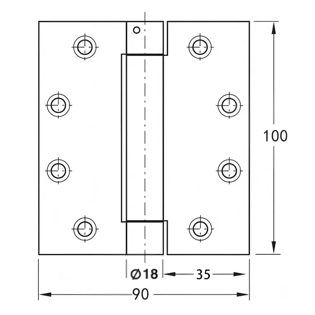 Dobradiça Inox Mola Fechamento Automático 4 X 3.5 Portas