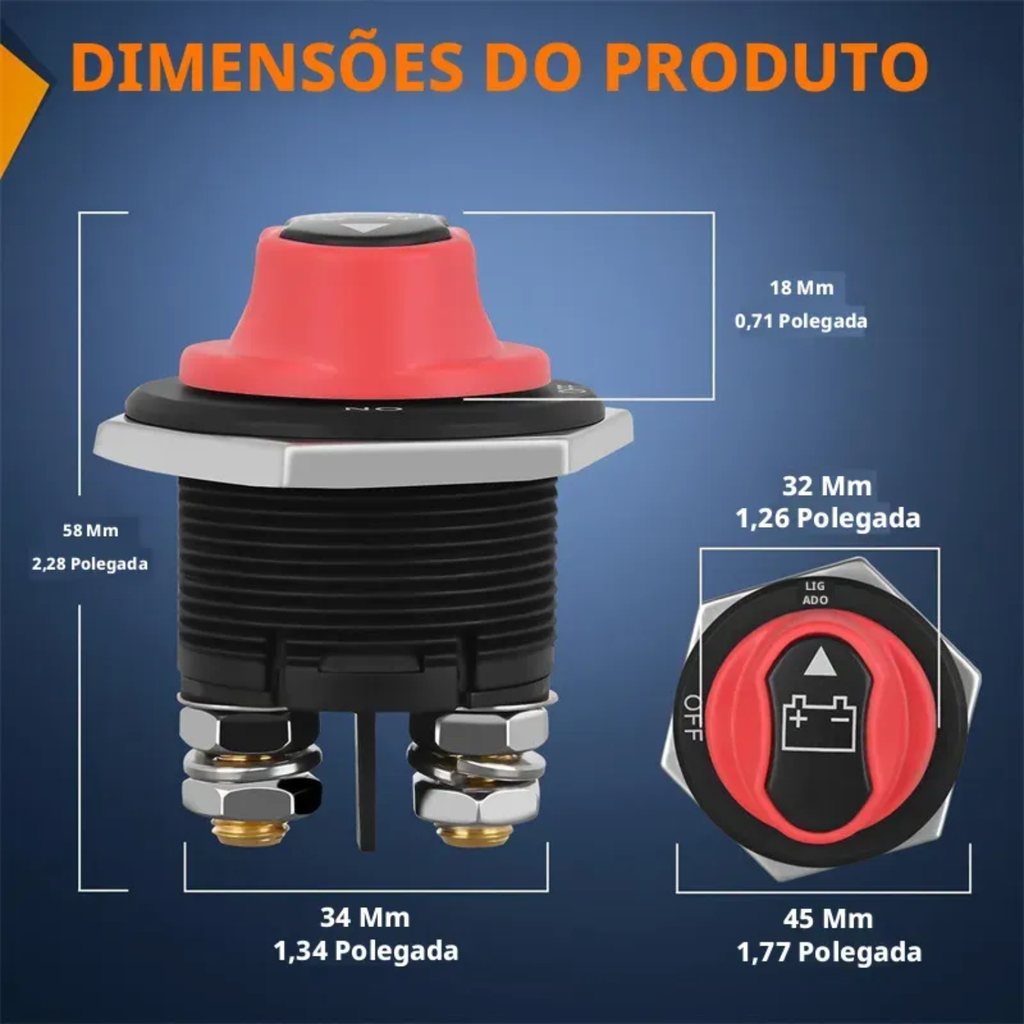 Chave Geral 300a Para Motor Bateria Carro Barco Lancha Popa