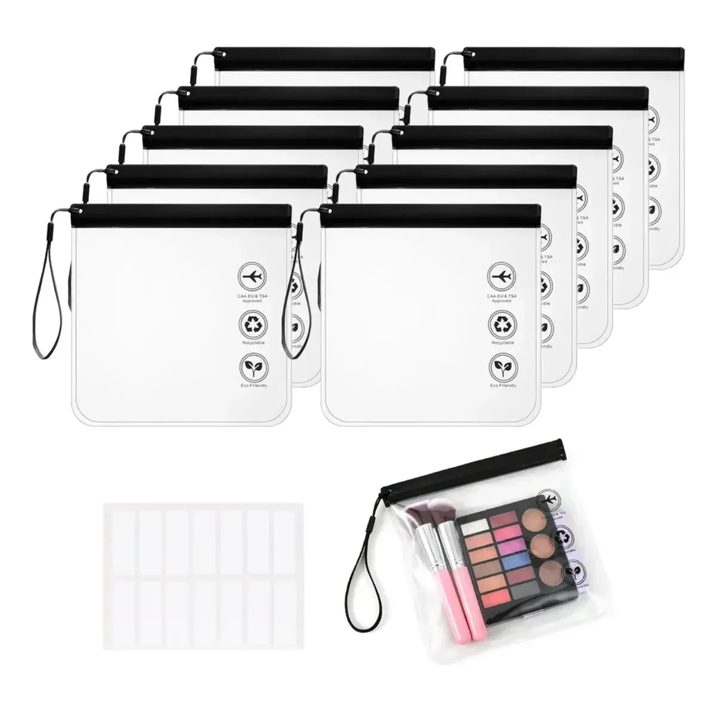 Kit 10 Sacos Ziplock Viagem 20x20 Internacional Transparente